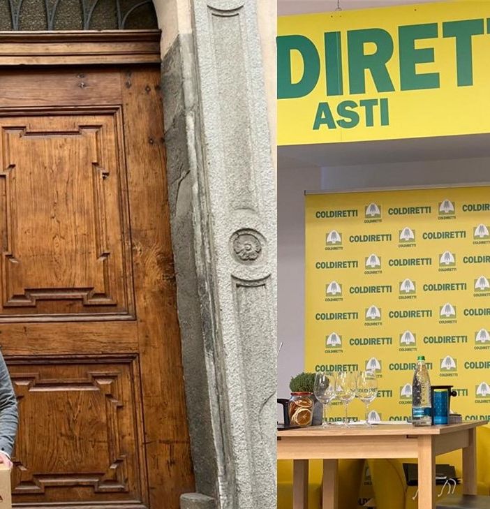 Il direttore Furia alla consegna in Vescovado e, a destra, Paolo Noto