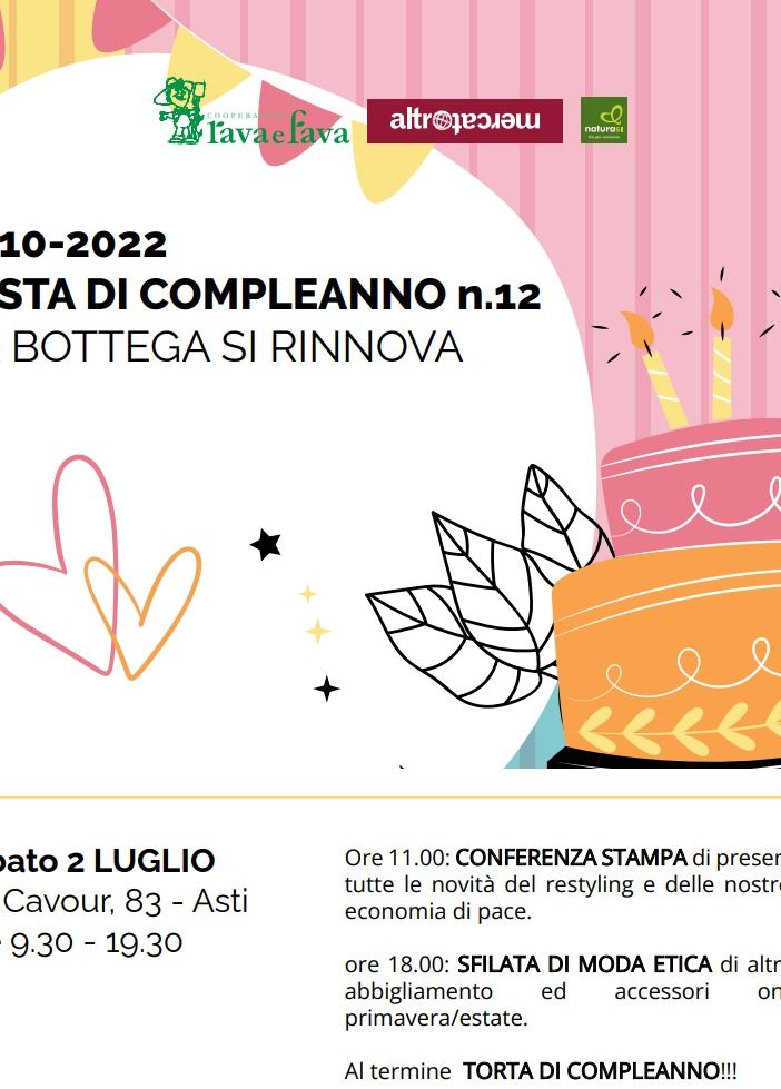 Festa di compleanno alla Bottega Rava e Fava e progetto di restyling