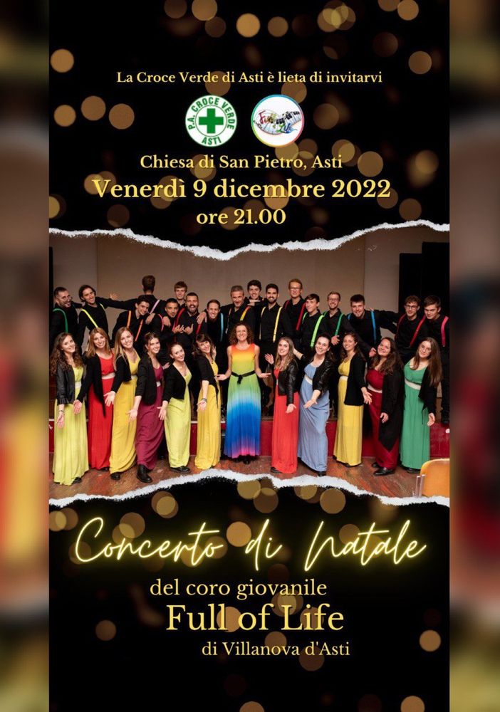 Il concerto di Natale della Croce Verde di Asti festeggia anche i 113 anni di fondazione