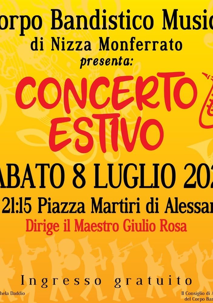 Il Corpo Bandistico Musicale di Nizza in esibizione stasera per il concerto estivo