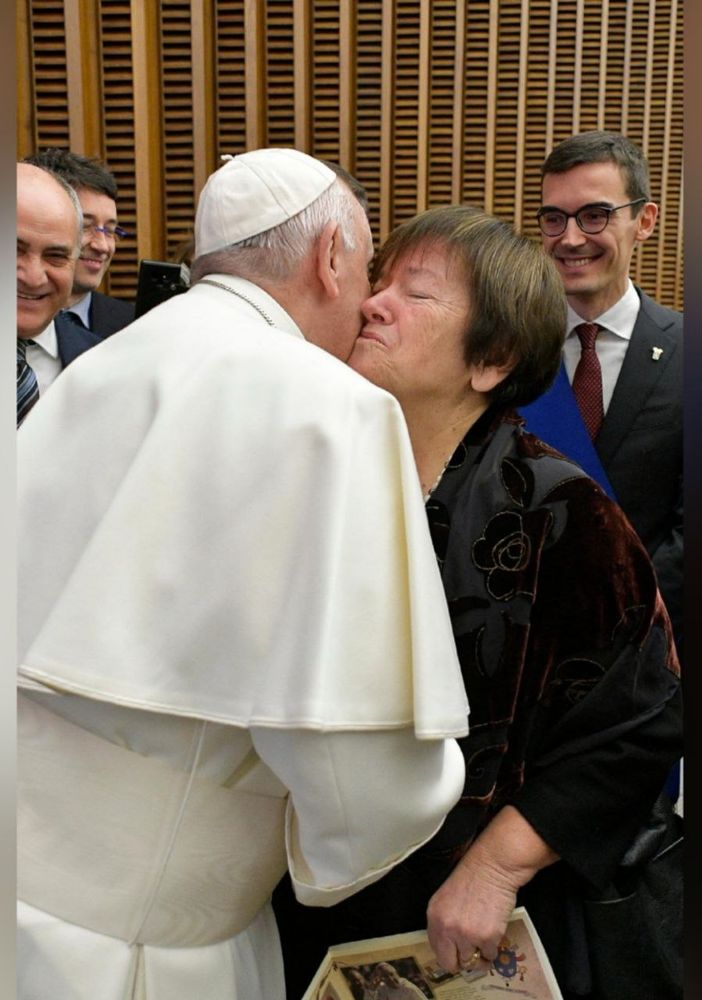 Mariangela Cotto durante un'udienza con Papa Francesco [for courtesy Stefania Morra]