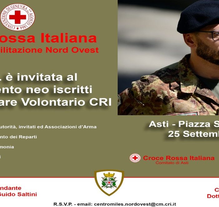 Giuramento di 180 neo iscritti al Corpo militare volontario della Croce Rossa Italiana