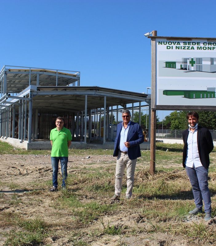 Nizza Monferrato, gli assessori regionali Icardi e Gabusi in visita al cantiere della nuova sede della Croce Verde