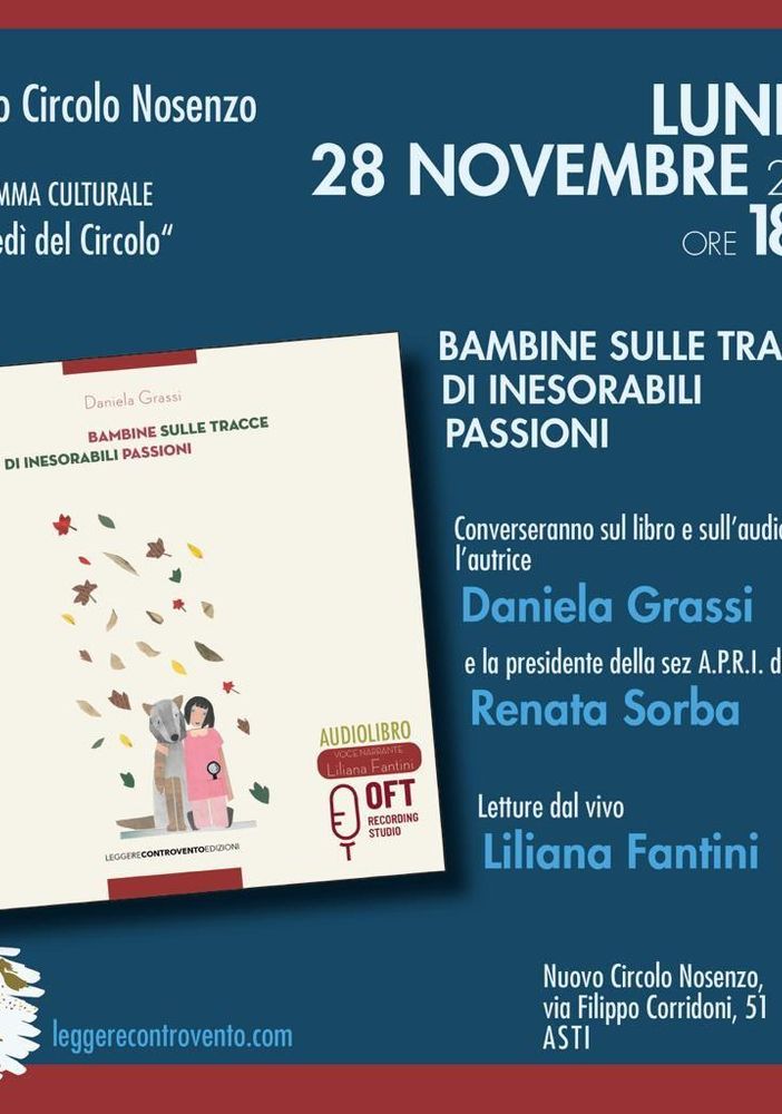 Dal cartaceo all'audiolibro: nasce &quot;Bambine sulle tracce di inesorabili passioni&quot; dell'astigiana Daniela Grassi