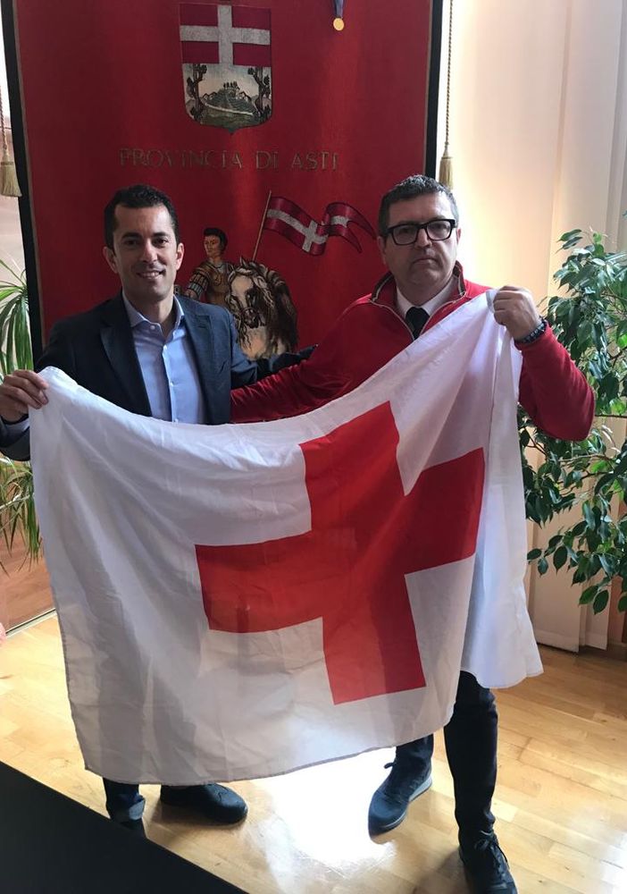 Il Presidente CRI di Asti Stefano Robino con il Presidente della Provincia di Asti Marco Gabusi