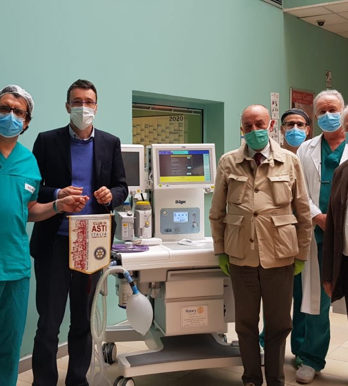 Il Commissario dell'ASL AT Giovanni Messori Ioli ed  Alessandro Bianchi, Direttore della Rianimazione, il presidente Carlo Alberto Goria, Luigi Gentile, Direttore SC Diabetologia, Gino Montalcini. Paolo Pisani, Direttore SC ORL, Vincenzo Torchia, Coordinatore Infermieristico