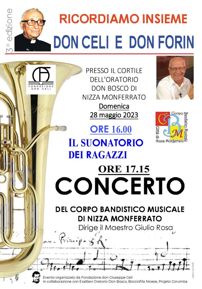 Il corpo bandistico musicale di Nizza in esibizione per ricordare Don Celi e Don Forin