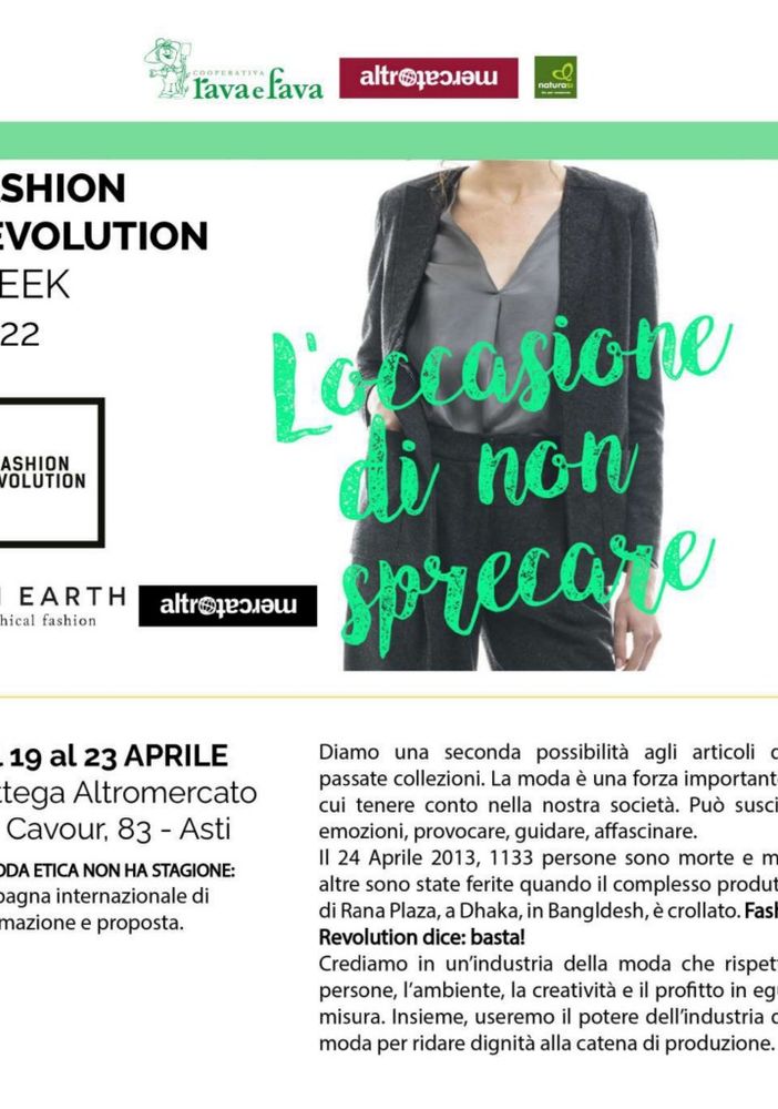 Alla Bottega Rava e Fava di Asti la campagna internazionale 'Fashion Revolution Week 2022'