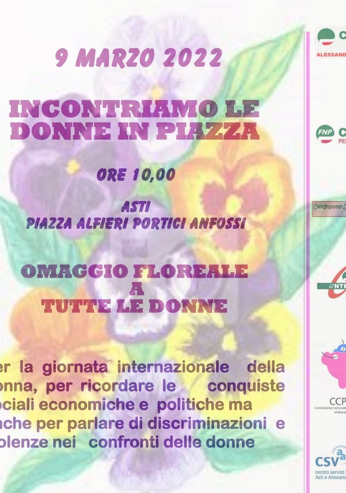 “Incontriamo le donne in piazza&quot; con la Cisl e i pensionati di Alessandria e Asti