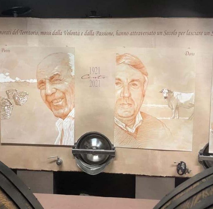 Disegno realizzato dal pittore Massimo Ricci in occasione dei cent'anni della cantina