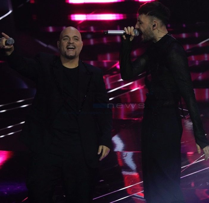 Alcune immagini dell'esibizione di ieri del duetto di Fred De Palma e gi Eiffel 65 (Duilio Rizzo - Sanremonews)