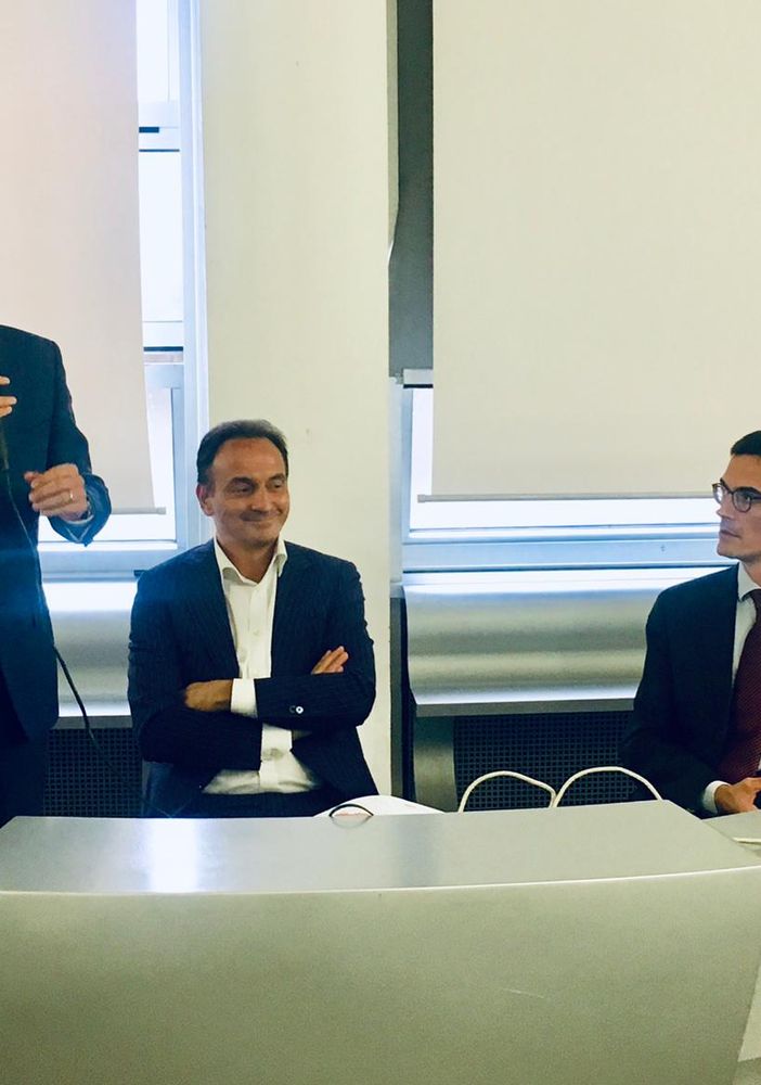 Il presidente Cirio con l'assessore Gabusi e il presidente della Provincia di Asti Lanfranco in un'immagine di archivio