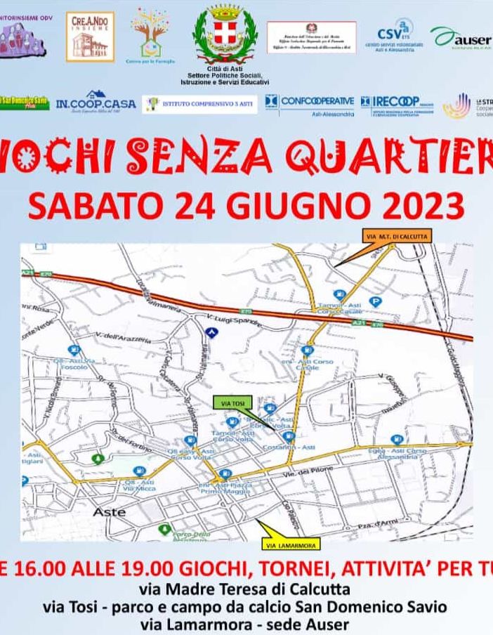 Giochi senza... Quartiere: ad Asti tornei, laboratori, sport, natura in tour