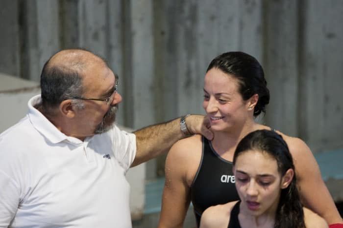 Giovanni Palumbo con Alice Franco (Foto dalla pagina Fb dell'Asti Nuoto)