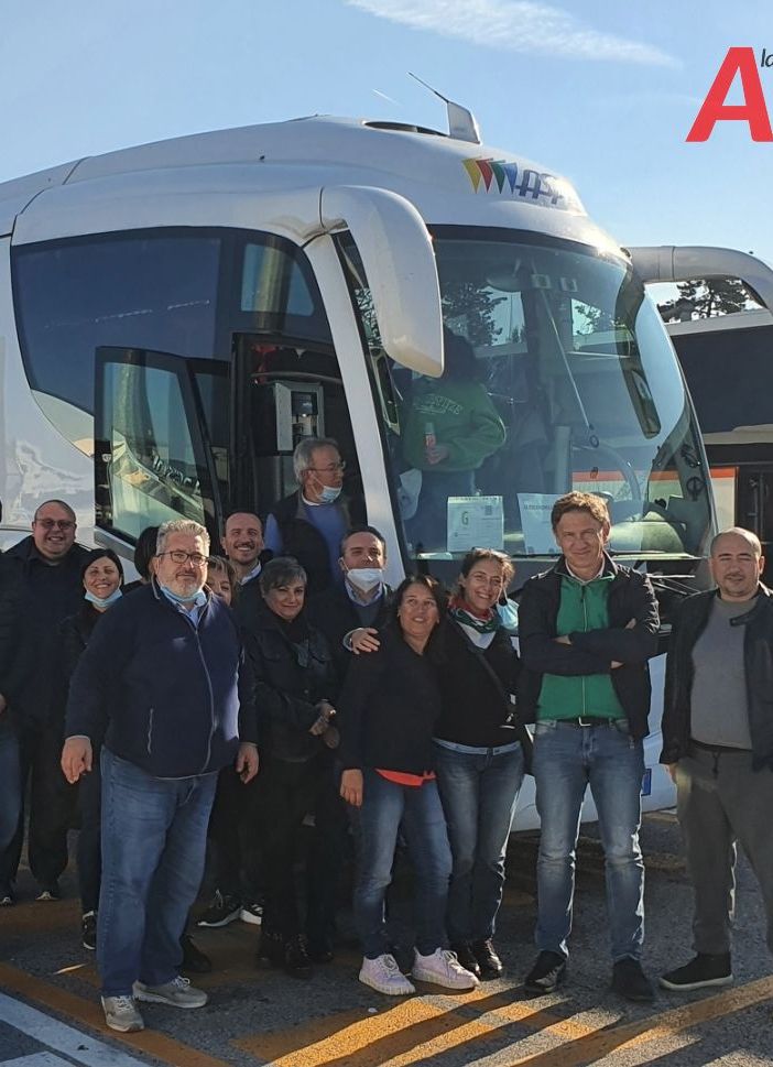 Uno dei gruppi Cisl Alessandria Asti con Stefano Calella e  il segretario generale Marco Ciani
