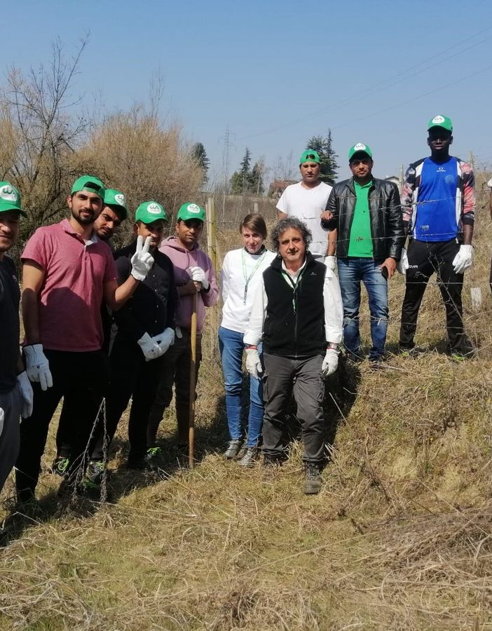 Con il gruppo degli allievi, Marco Pippione (direttore Cia) e Francesca Serra (tecnico Cia)