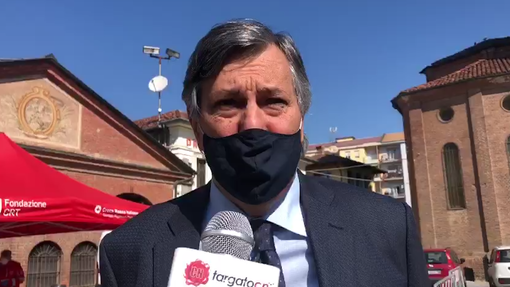 L'assessore regionale alla Sanità Luigi Genesio Icardi questa mattina a Cavallermaggiore