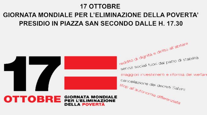Il 17 ottobre Giornata Mondiale per l'eliminazione della povertà