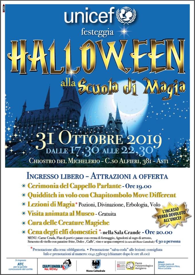 L’Unicef propone un indimenticabile Halloween alla scuola di magia “ospitata” dal Michelerio