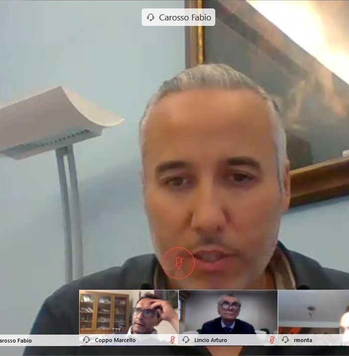 Il vicepresidente Carosso nel corso della videoconferenza