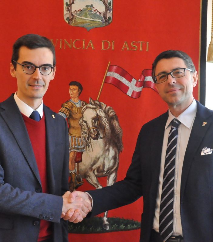 Il neo Segretario Generale (a destra) con il presidente della Provincia Paolo Lanfranco