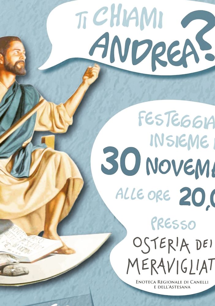 Canelli, sabato prossimo si svolgerà una cena cui sono chiamati a raccolta tutti/e gli e le Andrea
