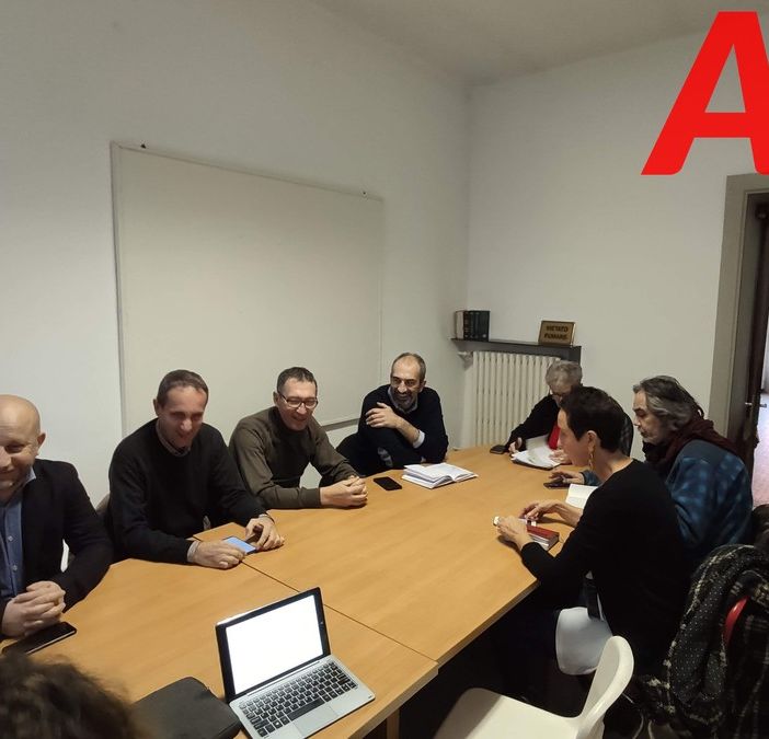 Un'immagine della conferenza stampa di questo pomeriggio. Mancano i consiglieri Ferlisi, Motta e Anselmo, giunti a conferenza in corso
