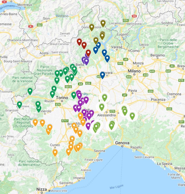La mappa dei Comuni che riceveranno finanziamenti