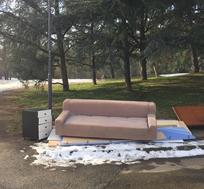 La vista che si presentava oggi, passando dal Parco Bramante