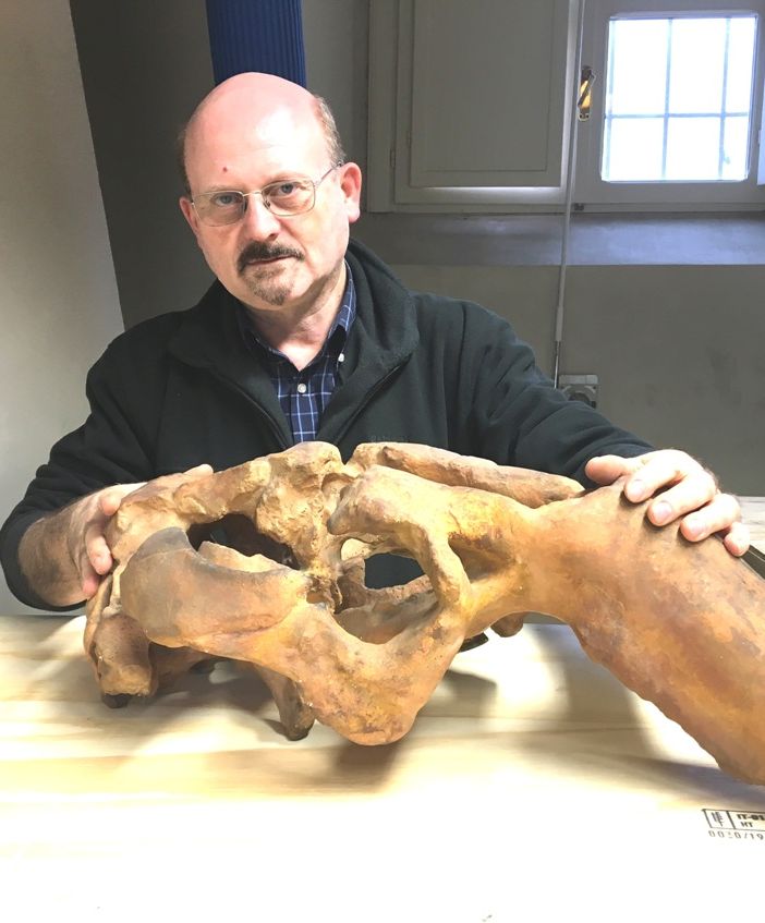 Piero Damarco ritratto con il sirenide di Montiglio