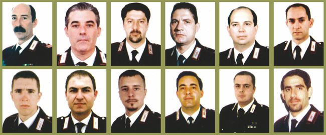 Le vittime della strage (foto tratta dal sito dell'Arrma dei Carabinieri)