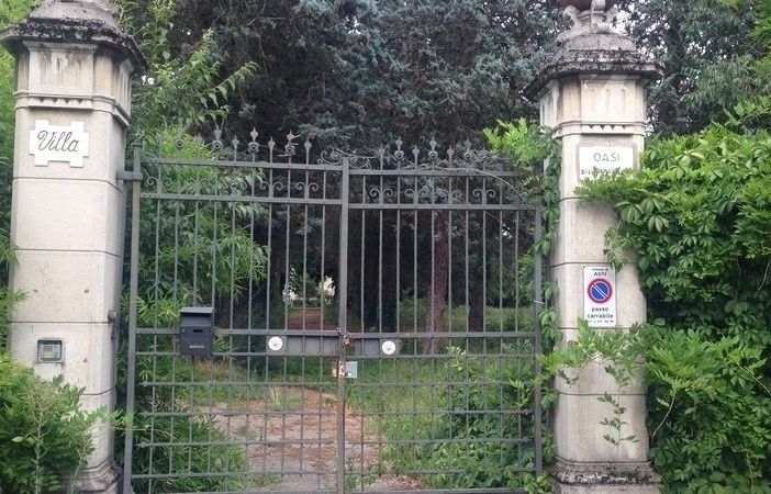 Il cancello dell'area Oasi dell'Immacolata