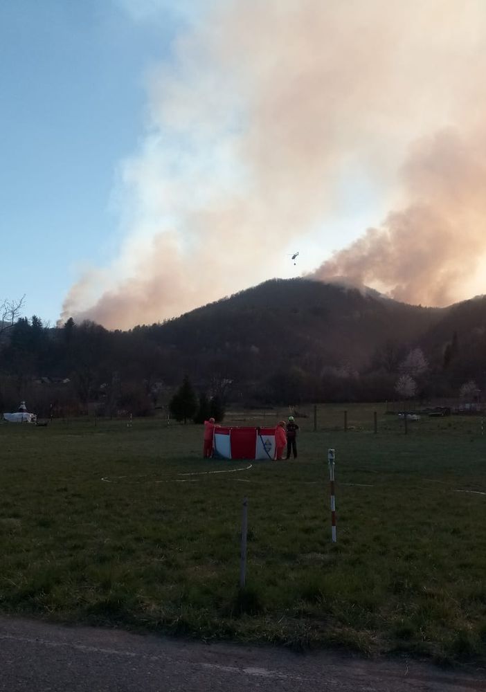 L'incendio di oggi in Valsesia