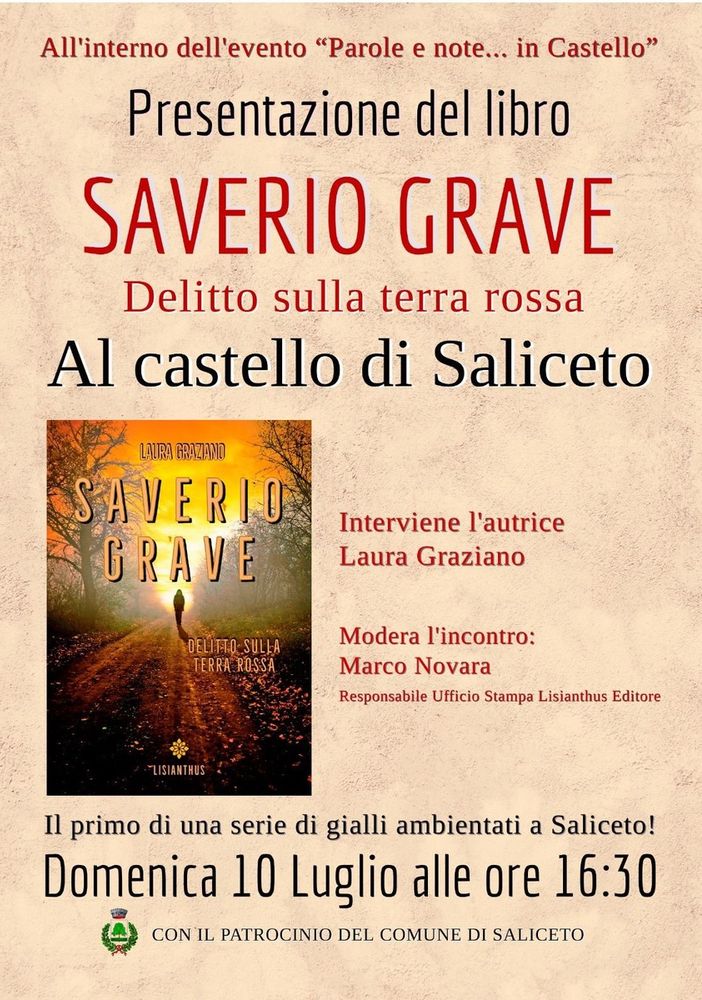 Saliceto (CN): la presentazione del libro 'Saverio Grave – Delitto sulla terra rossa'