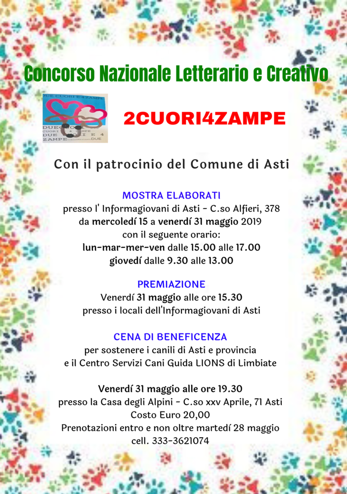 Da mercoledì, l’Informagiovani ospiterà le opere partecipanti a “2CUORI4ZAMPE”