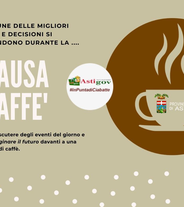 Una “Pausa Caffè” con i sindaci astigiani per discutere del futuro e della ripartenza socio-economica