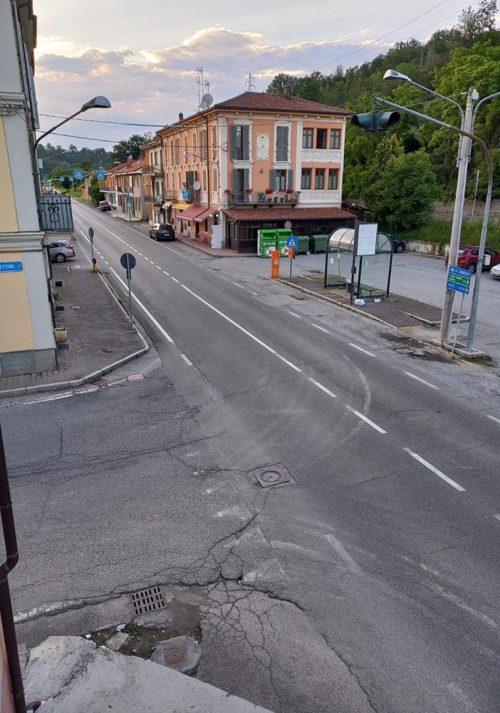L'incrocio sulla Asti Chivasso in località Meridiana di Settime