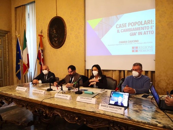 Un'immagine della conferenza stampa torinese della Lega