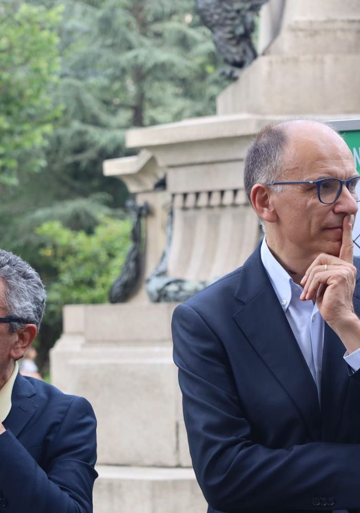 Una curiosa immagine di Letta e Crivelli (MerfePhoto)