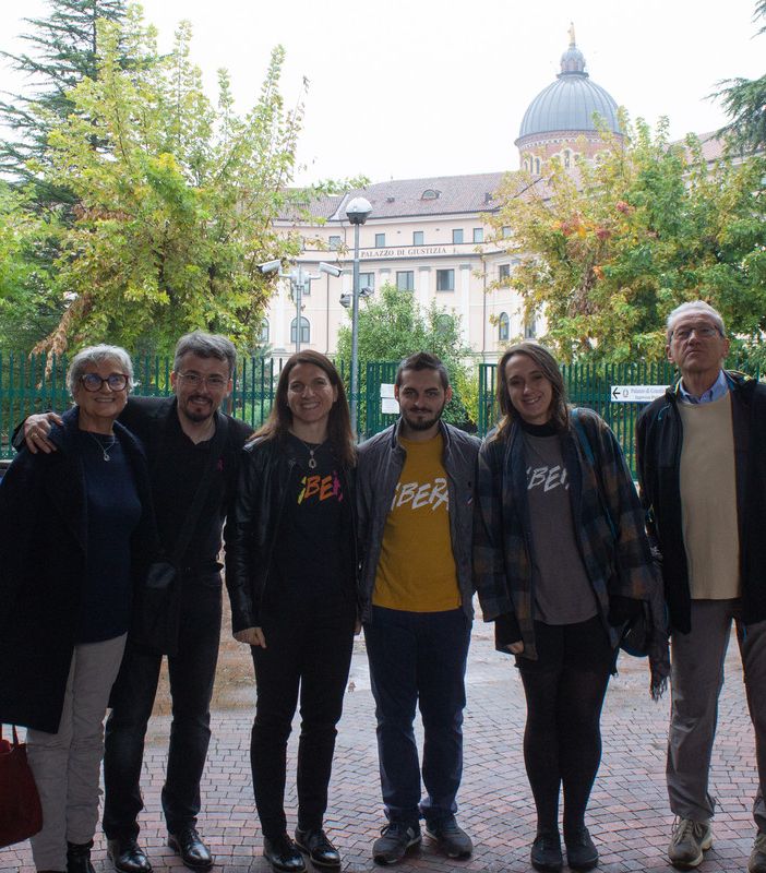 Gli attivisti dell'associazione Libera presenti alle udienze astigiane del processo &quot;Barbarossa&quot;