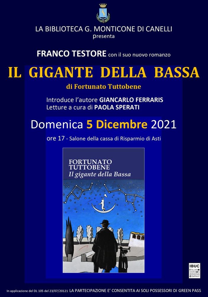 A Canelli il dottor Franco Testore presenta il suo libro 'Il gigante della Bassa'