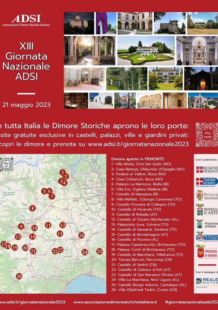 La locandina della Giornata Nazionale delle Dimore Storiche ADSI (Associazione Dimore Storiche Italiane)