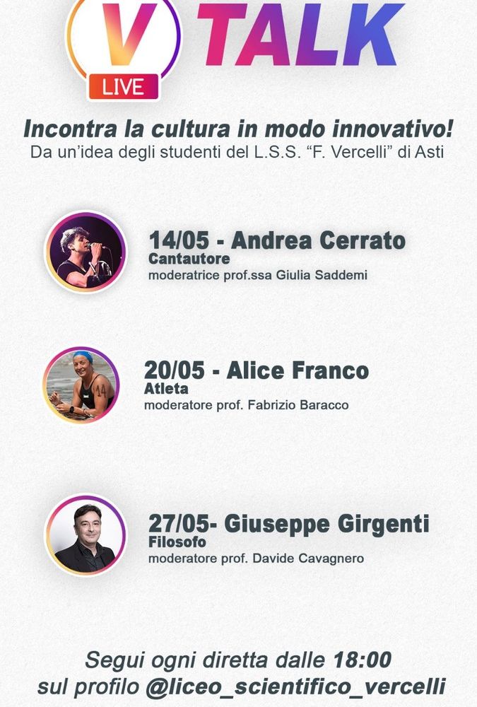 Attualità, musica, sport e filosofia nel salotto virtuale del Liceo Vercelli, aperto a tutte le scuole astigiane