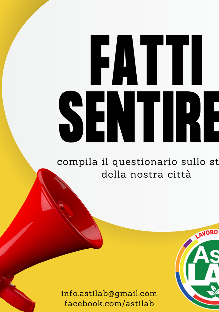 &quot;Asti bene in Comune&quot;: questionario dell'associazione culturale di partecipazione politica Asti Lab