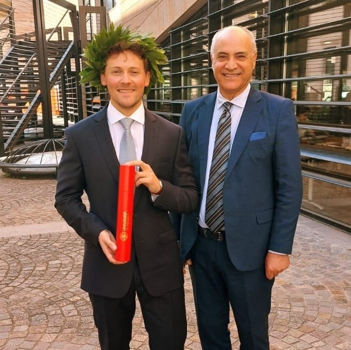 Giovanni Boccia con il neo laureato nipote Luca
