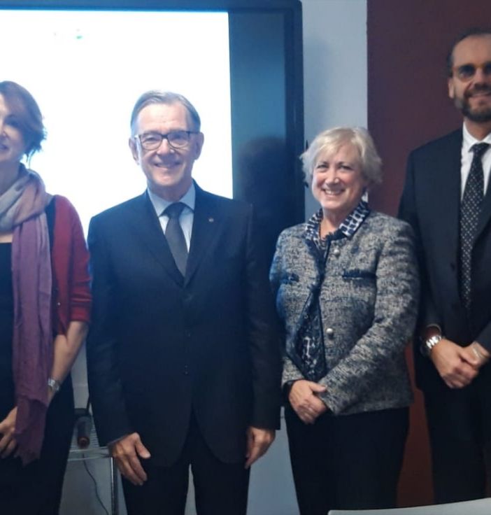 I relatori rotariani con la professoressa Pianta