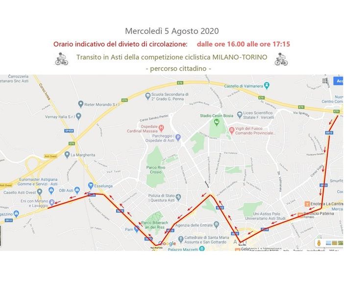 Oggi la Milano - Torino passa nell'Astigiano, attenzione alle chiusure strade