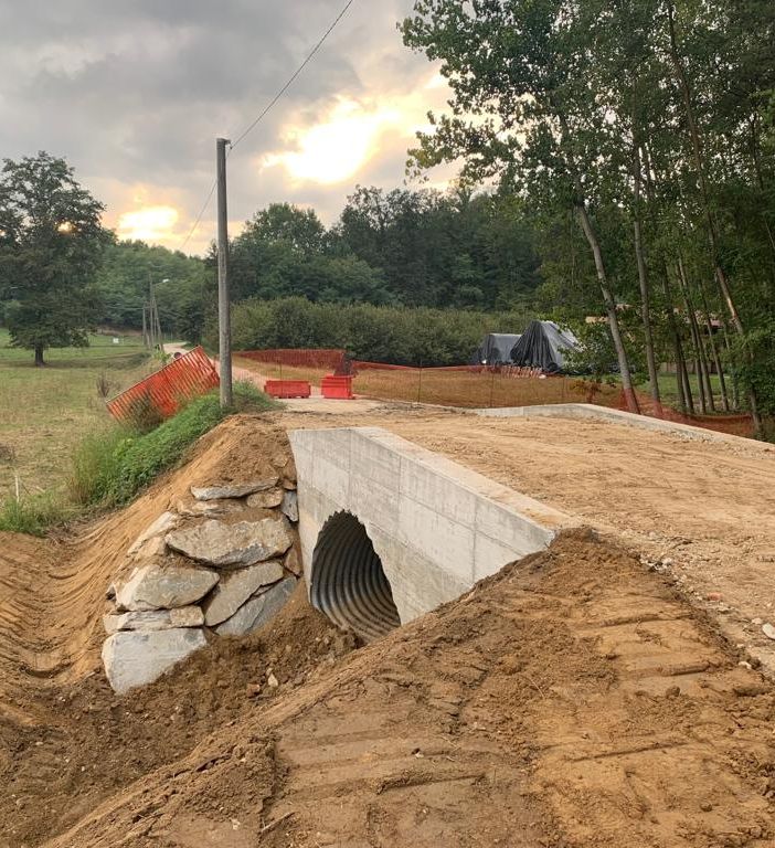 Il cantiere sul ponte