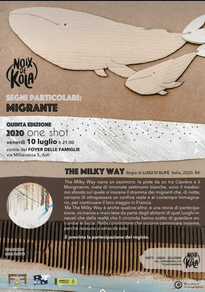 Venerdì 10 luglio alle 21 nel cortile del Foyer delle famiglie, per &quot;Segni particolari; migrante&quot;, The Milky Way