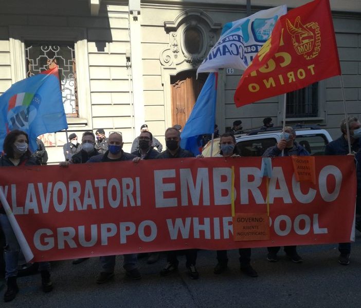 Manifestazione degli operai ex Embraco